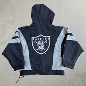 Vintage 90s Youth Oakland Raiders NFL Starter Anorak Pullover Winter Jacket - Youth S