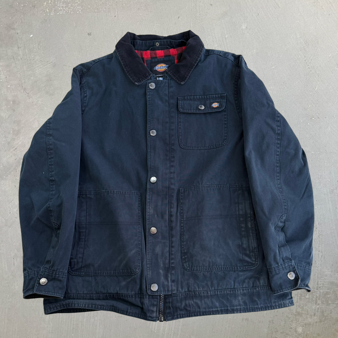 Vintage Dickies Flannel Lined Canvas Chore Jacket - L