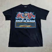 J- Vintage '06 AC/DC Liquid Blue Angus Young Back In Black Cartoon Tee - M