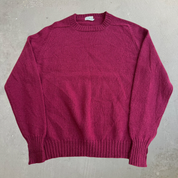 J- Vintage LL Bean Maroon Made In England Wool Knit Sweater - L