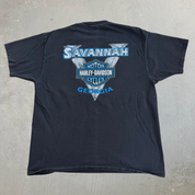 Vintage '98 Harley Davidson Savannah Georgia 95th Anniversary Graphic Made In USA Tee - XL