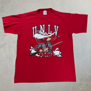 J- Vintage University Of Las Vegas Rebels Mascot Graphic Made In USA Single Stitch Tee - L