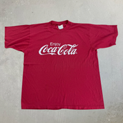J- Vintage Enjoy Coca-Cola Text Made In USA Single Stitch Tee - L