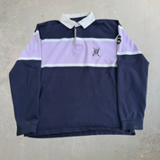 Vintage Chaps RL Embroidered Crest Long Sleeve Rugby Shirt - L