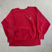 J- Vintage 90s Champion Reverse Weave Made In USA Red Crewneck - M