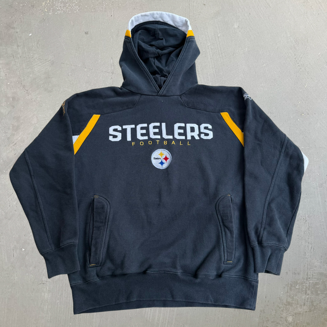 J- Vintage Pittsburgh Steelers NFL Reebok Embroidered Logo Graphic Hoodie - S