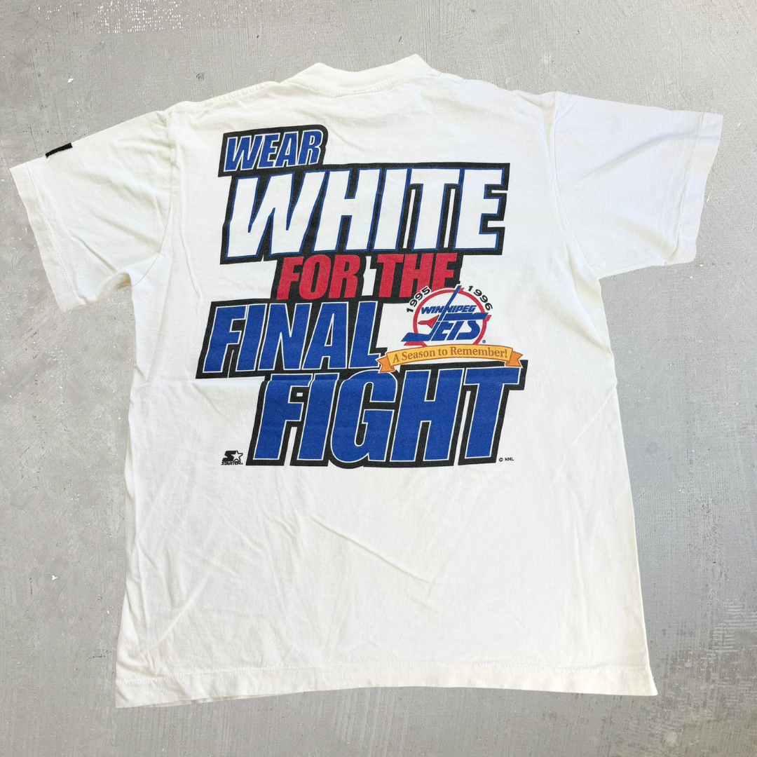 J- Vintage '96 Winnipeg Jets NHL Starter Playoff Graphic Single Stitch Tee - M
