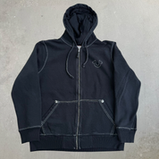 Vintage True Religion Buddha & Logo Graphic Zip Up Hoodie- L