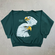 J- Vintage '94 Bald Eagle Text & Graphic Made In USA Crewneck - L