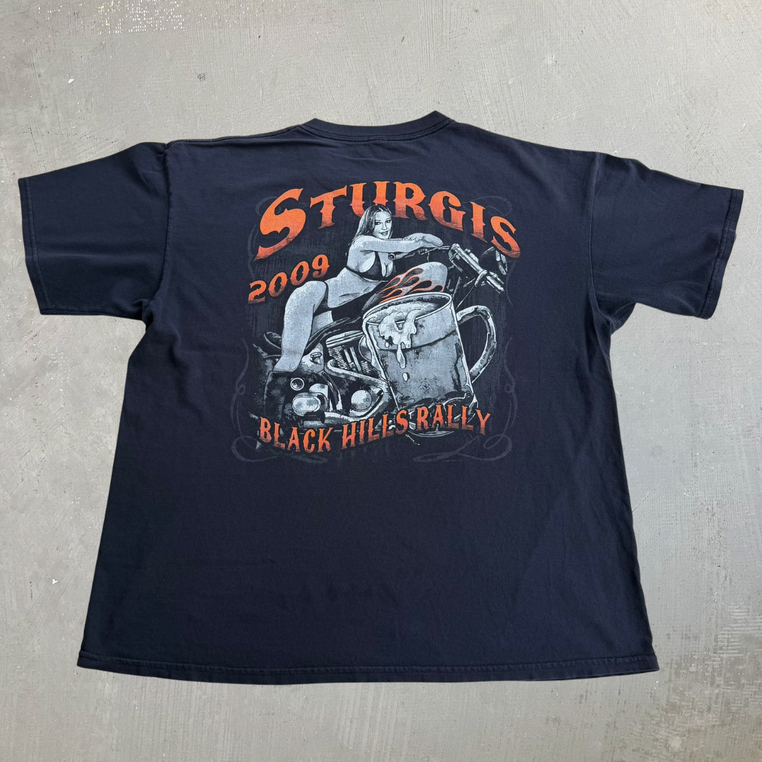 J- Vintage '09 Sturgis Black Hills Motorcycle Rally Graphic Tee - XL