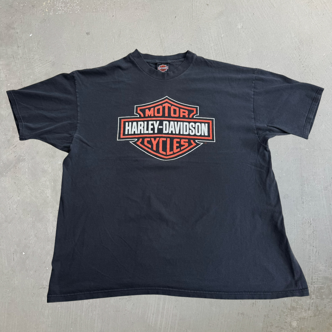 J- Vintage '97 Harley Davidson West Los Angeles Logo Made In USA Tee - 2XL