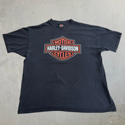 J- Vintage '97 Harley Davidson West Los Angeles Logo Made In USA Tee - 2XL