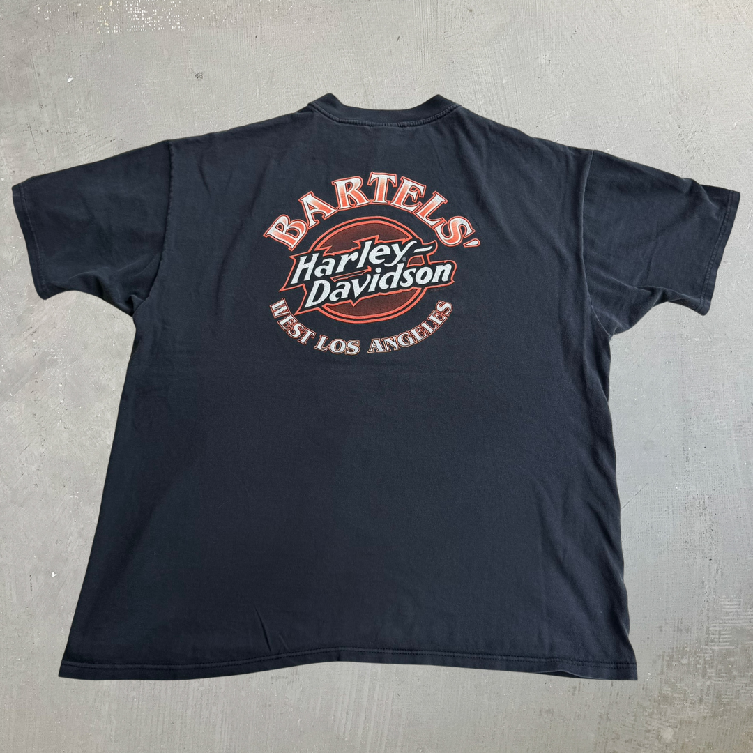 J- Vintage '97 Harley Davidson West Los Angeles Logo Made In USA Tee - 2XL