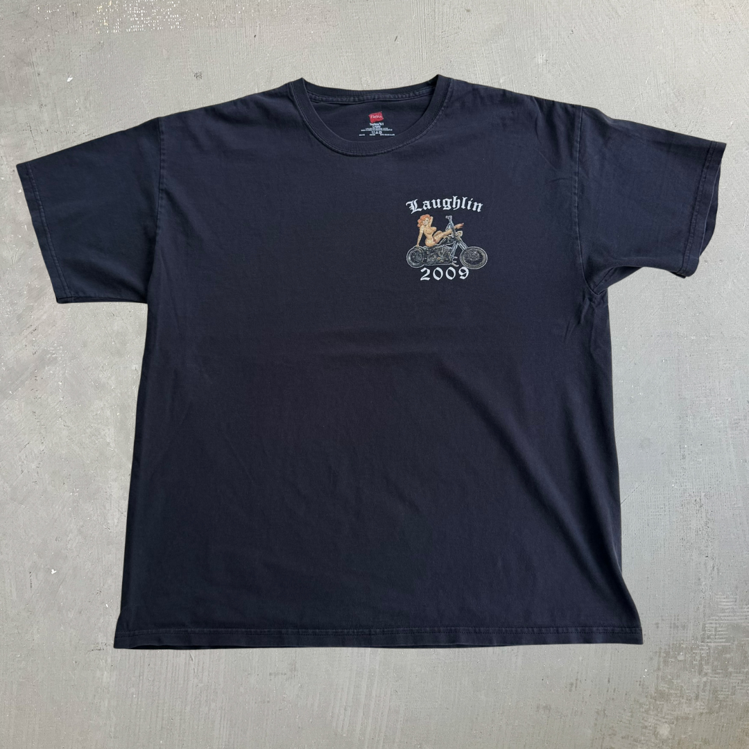 J- Vintage '09 Laughlin Nevada Motorcycle Rally Graphic Tee - L