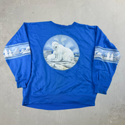 J- Vintage Polar Bear & Penguins Graphic Crewneck - M