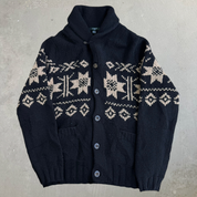 Vintage J Crew Handknit Lamb Wool Cardigan Knit Sweater - M