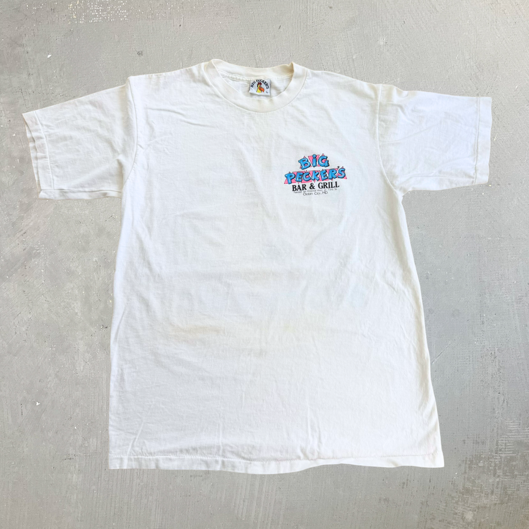 J- Vintage '88 Big Pecker Bar & Grill Graphic Made In USA Single Stitch Tee - L