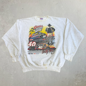 J- Vintage '99 Nascar Coors Light Racing John Wayne Cancer Institute Pick It Up Pilgrim Graphic Crewneck - XL
