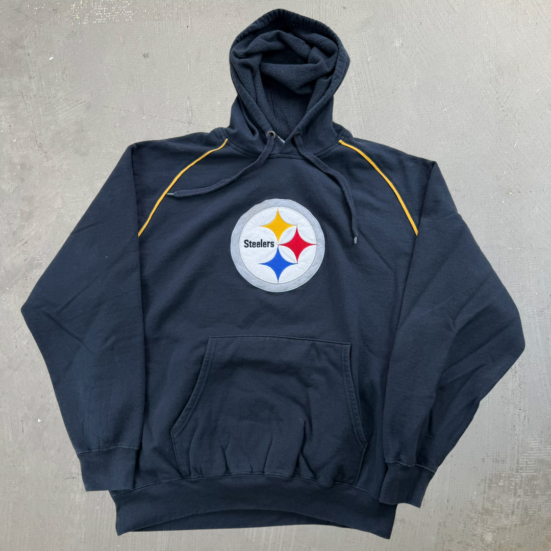 J- Vintage Pittsburgh Steelers NFL Embroidered Logo Hoodie - XL
