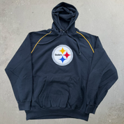 J- Vintage Pittsburgh Steelers NFL Embroidered Logo Hoodie - XL