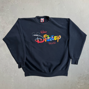 J- Vintage Walt Disney World Character Text Graphic Made In USA Crewneck - XL