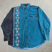 J- Vintage Bury Country Western Pattern Button Down Shirt - L