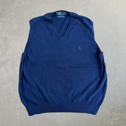 Vintage 90s Polo RL Embroidered Logo Knit Sweater Vest - XL