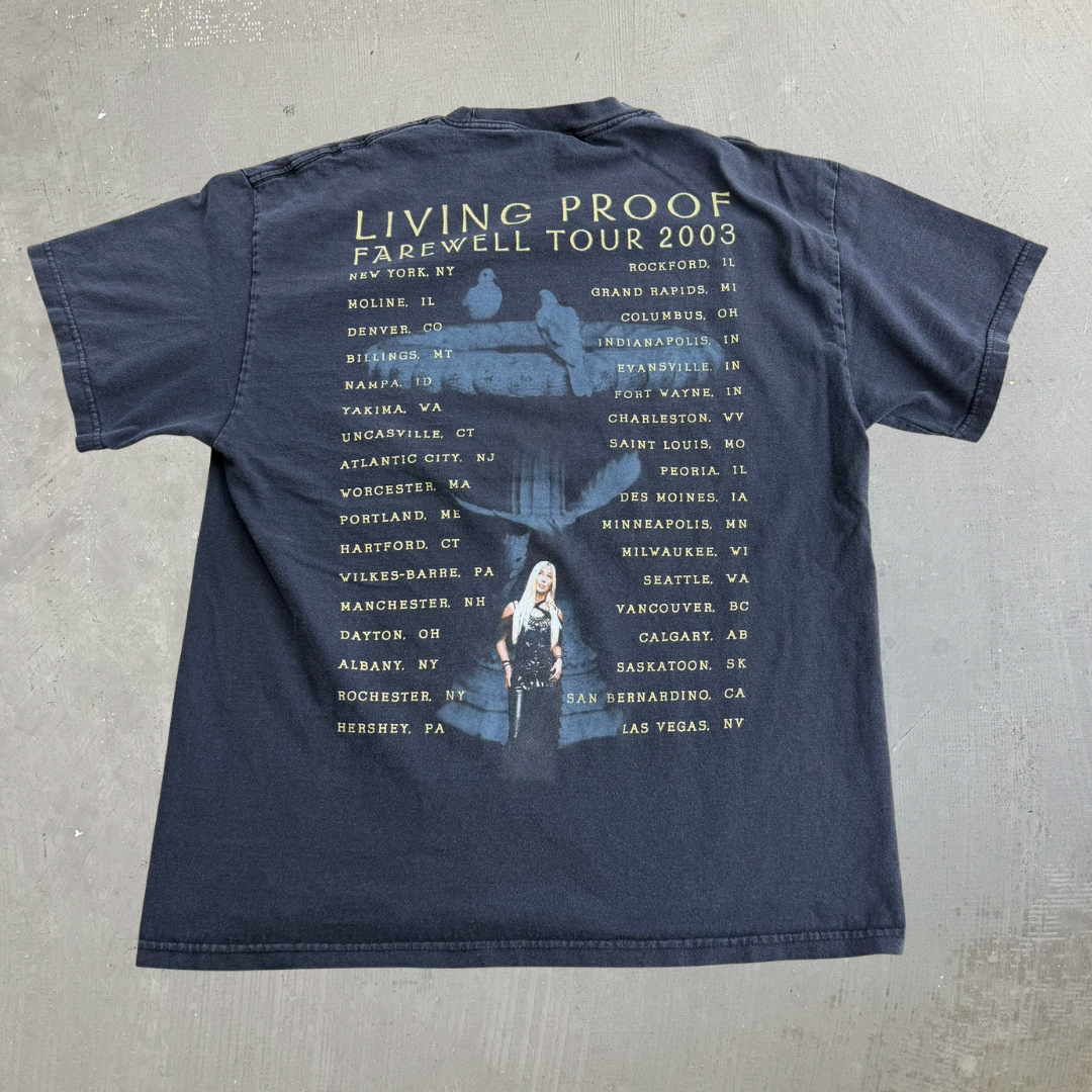 J- Vintage '03 Cher Living Proof Tour Picture Tee - L
