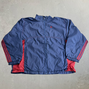 J- Vintage 90s Adidas Embroidered Logo Zip Up Lightweight Jacket - 2XL