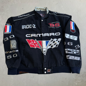 J- Vintage Jeff Hamilton Design Camaro 35th Anniversary Embroidered Racing Jacket - XL