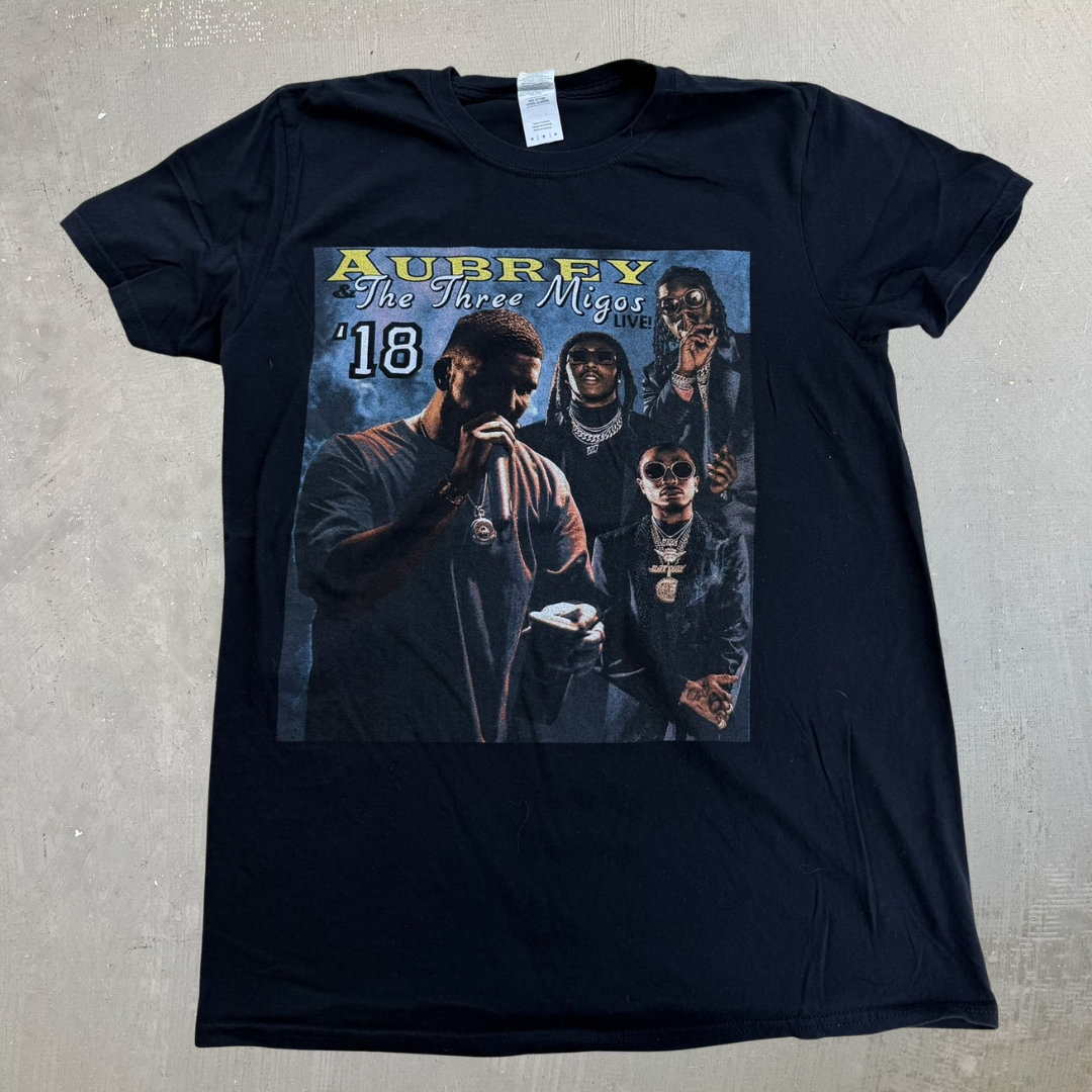 J- '18 Drake Aubrey & The Three Migos Live Tour Picture Tee - M