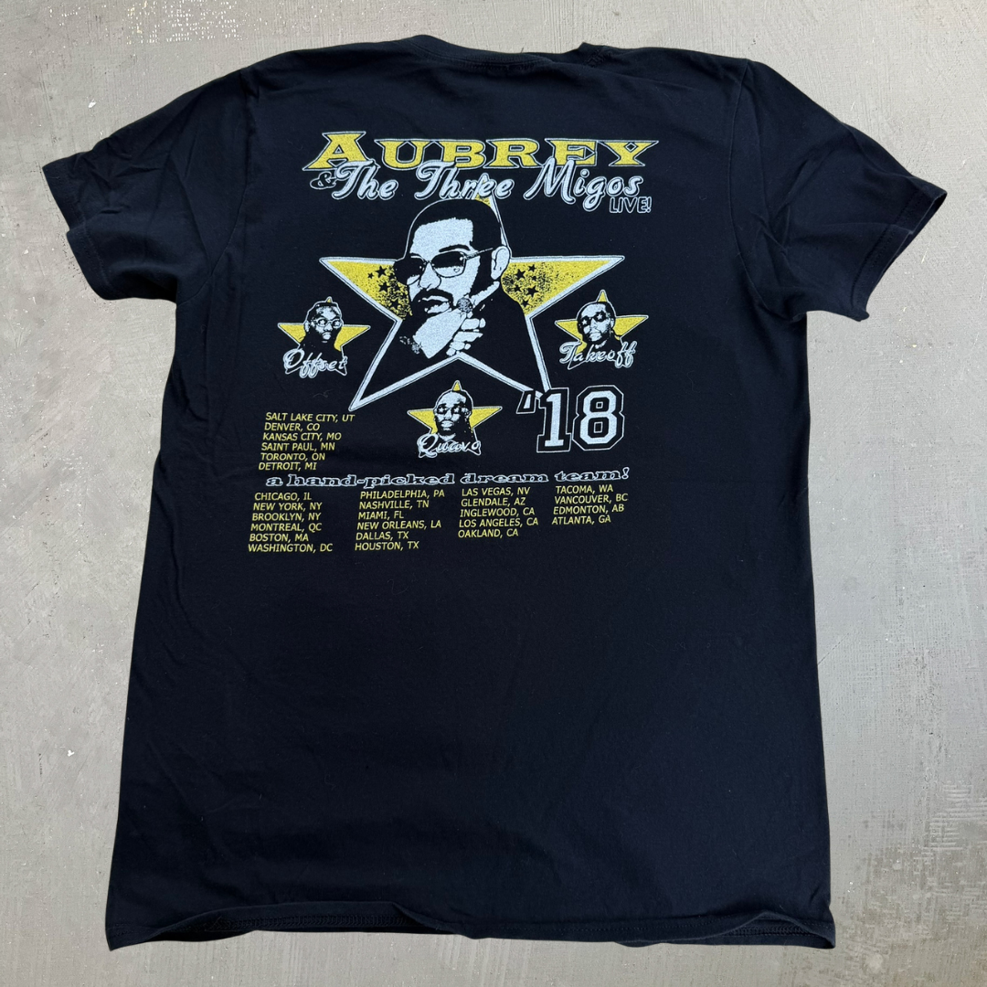 J- '18 Drake Aubrey & The Three Migos Live Tour Picture Tee - M