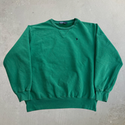 J- Vintage Polo Ralph Lauren Embroidered Logo Green Crewneck - L