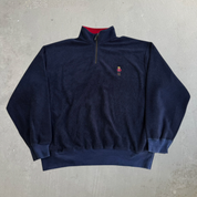 J- Vintage 90s Polo RL Polo Bear Embroidered Quarter Zip Polar Fleece - XL