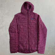 Patagonia Women's Micro Puff Hooded Dark Maroon Jacket - Women's M
