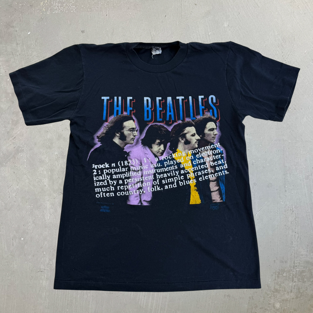 J- Vintage '94 The Beatles Graphic Backstage Pass Tag Single Stitch Tee - M