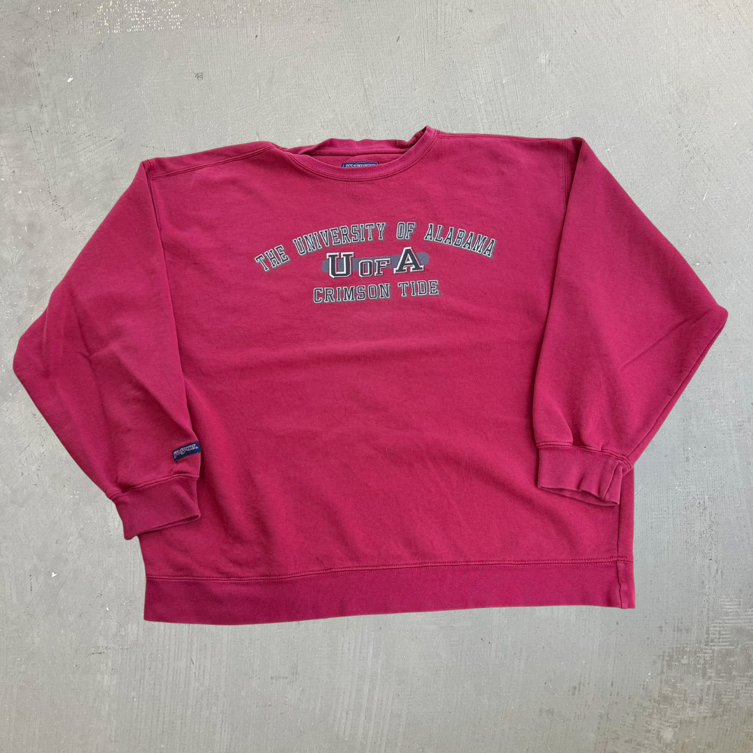 J- Vintage Jansport University Of Alabama Crimson Tide Text Crewneck - XL