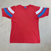 J- Vintage Champion Embroidered Logo Sleeve Made In USA Single Stitch Tee - L