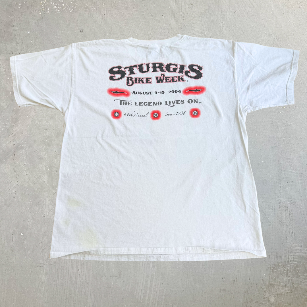 J- Vintage '04 Sturgis Black Hills Rally 64th Annual Bike Week Graphic Tee - XL