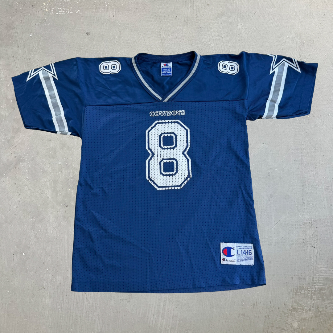 J- Vintage Dallas Cowboys NFL Troy Aikman Champion Jersey - Youth L (14-16)