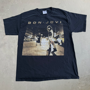J- Vintage '00 Bon Jovi Picture Hanes Heavyweight Tag Tee - L
