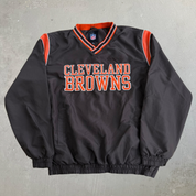 Vintage Cleveland Browns NFL Embroidered Text & Logo Pullover Lightweight Jacket - L