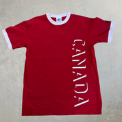 J- Vintage Adidas Canada National Soccer Team Text Ringer Tee - M