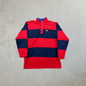 F- Vintage Tommy Hilfiger Button Snap Pullover Polar Fleece