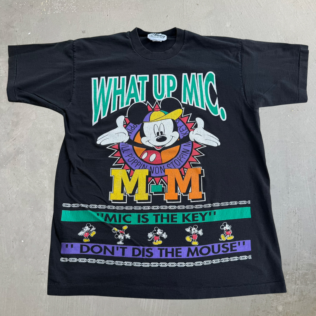 J- Vintage Disney Jerry Leigh What Up Mic! Graphic Single Stitch Tee - OSFA (fits L/XL)