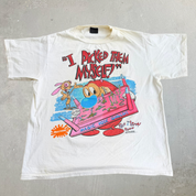 J- Vintage '92 Ren & Stimpy Show Magic Nose Goblins Graphic Single Stitch Tee - L
