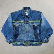 J- Vintage 80's No Jeans! Beads Detailing Denim Jacket - M