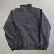 J- Billabong Embroidered Text Zip Up Plaid Lightweight Jacket - L