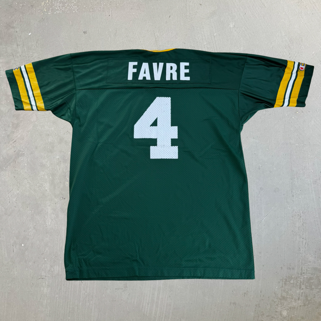 J- Vintage Green Bay Packers Brett Favre NFL Champion Made In USA Football Jersey - XL