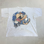 J- Vintage '95 Looney Tunes Tazmanian Devil Hockey Graphic Single Stitch Tee - XL